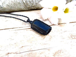 Raw Black Tourmaline necklace, Crystal necklace, empath protection necklace, EMF protection necklace, gift ideas for the astrology expert