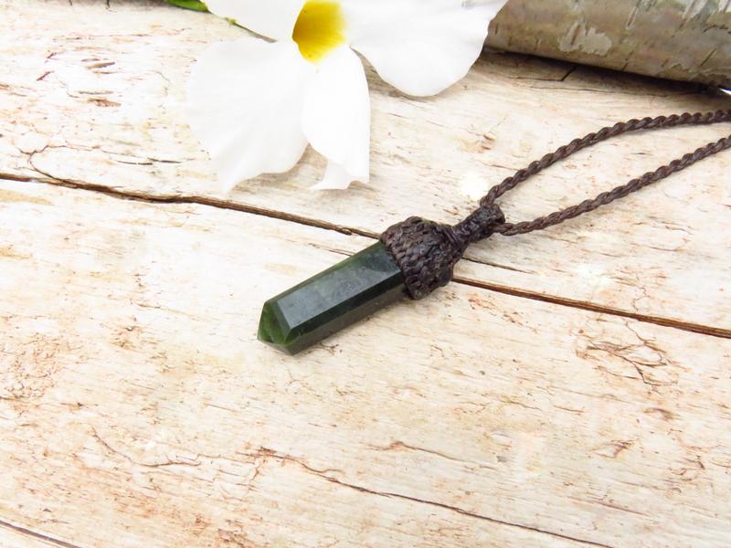 Abundance Jade necklace, Nephrite Jade pendant, Green Jade, Jade jewelry, crystal jewelry, Success crystal, gift ideas for the boho beauty