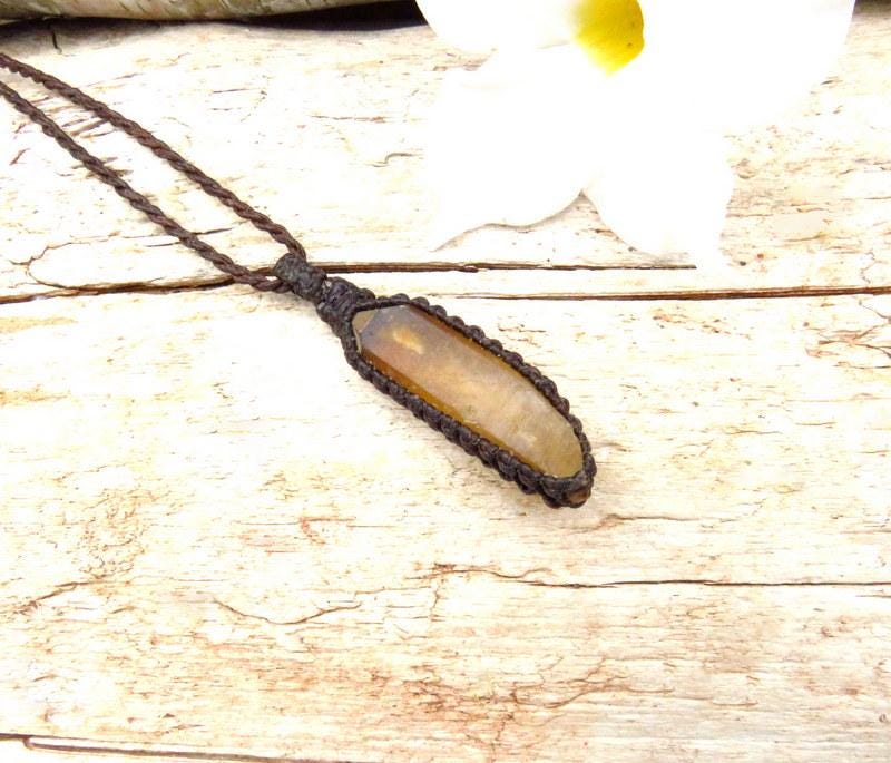 Natural Zambian Citrine crystal necklace, november birthstone
