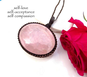 Mothers Day Gift Ideas, Rose Quartz Necklace Pendant, gift ideas for the zen seeker, self love gifts, self gift, love gemstones