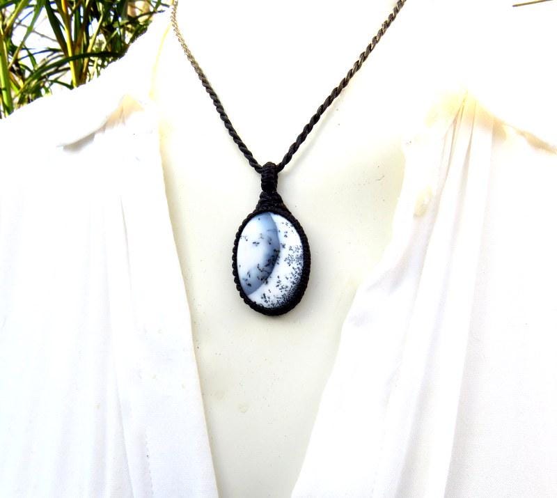 Mothers Day gift idea, Dendrite Opal necklace