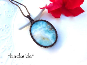 Valentines Day gift ideas for her, Larimar macrame necklace, luxury gifts, gift ideas for the boho beauty, etsy gemstone gifts