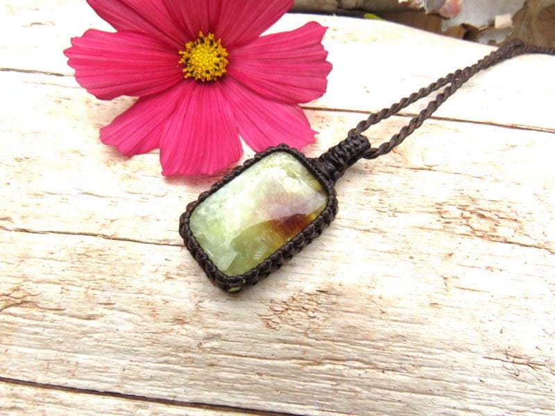 Mother's Day Gift, Prehnite macrame necklace