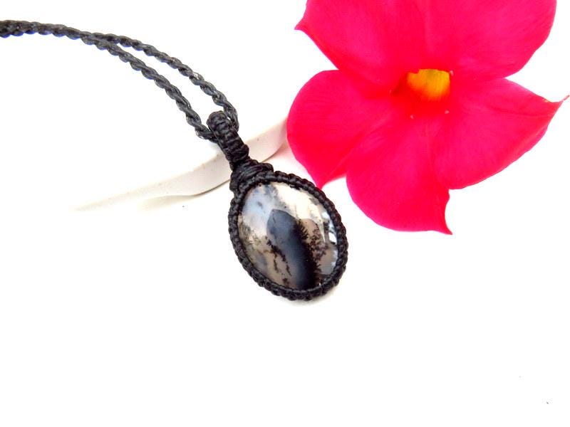Mother's day gift for her, Dendrite Opal gemstone necklace