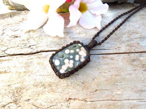 Ocean Jasper gemstone necklace, solar plexus healing, gift ideas for the surfer, the coastal grandma, the beach lover, the ocean lover