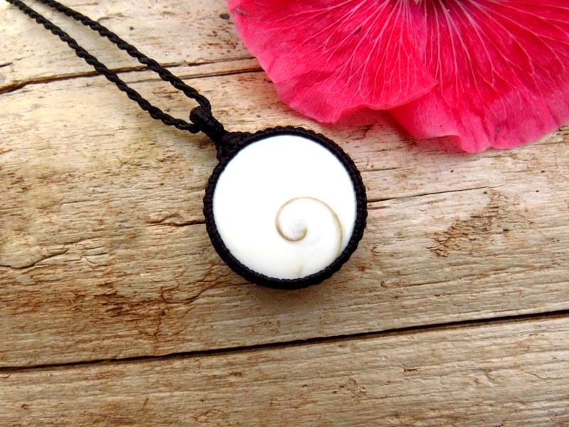 Shiva Eye Shell Protection necklace, Shiva Eye jewelry