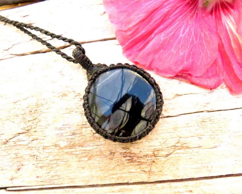 Picasso Jasper Necklace, Jasper necklace, abstract pattern, mothers day gift, fathers day gift idea, gift for artist, macrame jewelry