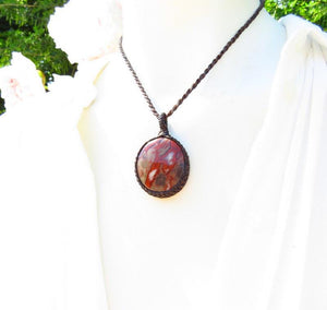 Jasper Necklace, Jasper jewelry, Jasper pendant, Macrame necklace, Gemstone necklace, Mothers day gift, Fathers day gift Chakra jewellery