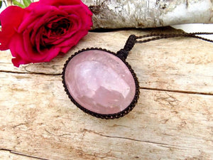 Mothers Day Gift Ideas, Rose Quartz Necklace Pendant, gift ideas for the zen seeker, self love gifts, self gift, love gemstones