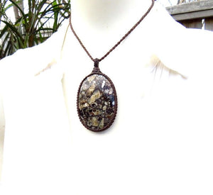 Turritella Fossil Agate necklace, fossil pendant necklace, gift ideas for the history lover, fossil lover, fathers day gift ideas, for him