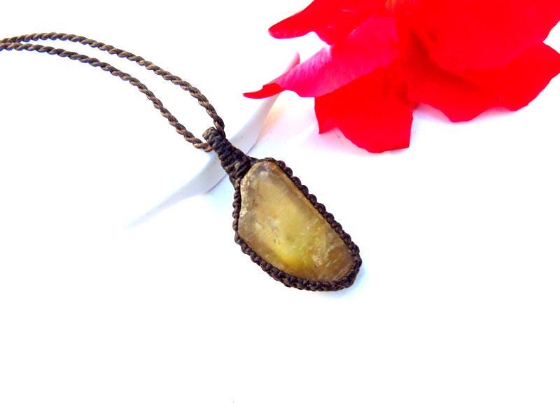 Natural Zambian Citrine crystal necklace, november birthstone
