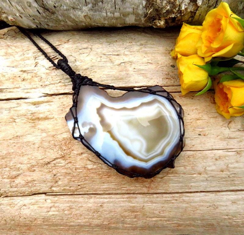 Sardonyx gemstone necklace, statement necklace