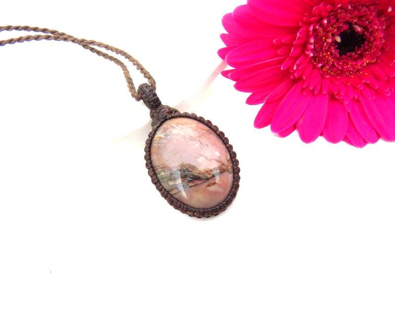 Gifts for her, Butterfly Jasper macrame necklace