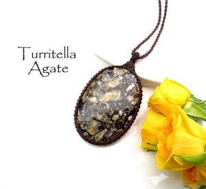 Turritella Fossil Agate necklace, fossil pendant necklace, gift ideas for the history lover, fossil lover, fathers day gift ideas, for him