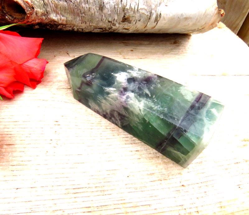 Snowflake Fluorite crystal tower, fluorite crystal