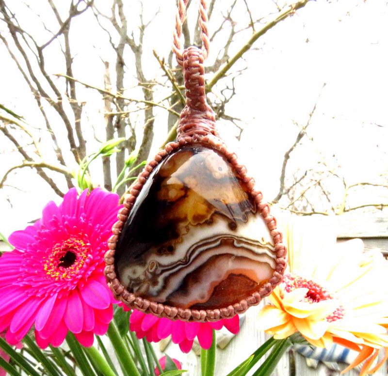 Sardonyx macrame necklace, gift ideas