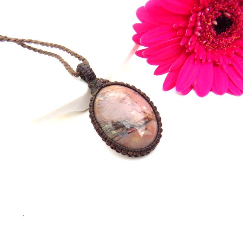 Gifts for her, Butterfly Jasper macrame necklace
