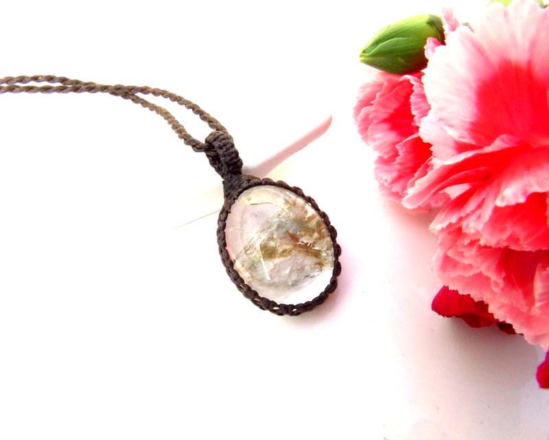 Christmas gift ideas, Lodolite crystal necklace