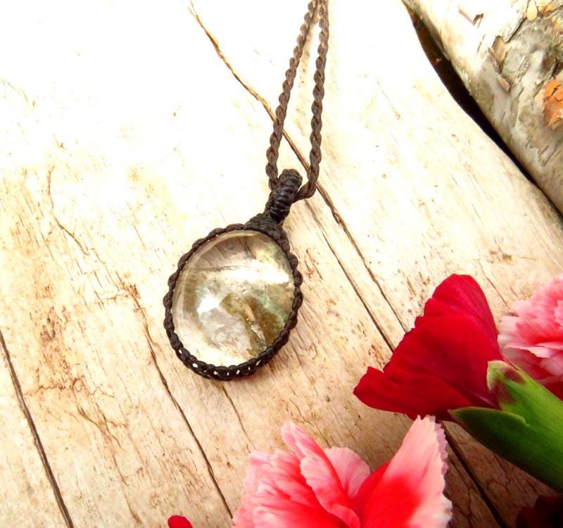Christmas gift ideas, Lodolite crystal necklace