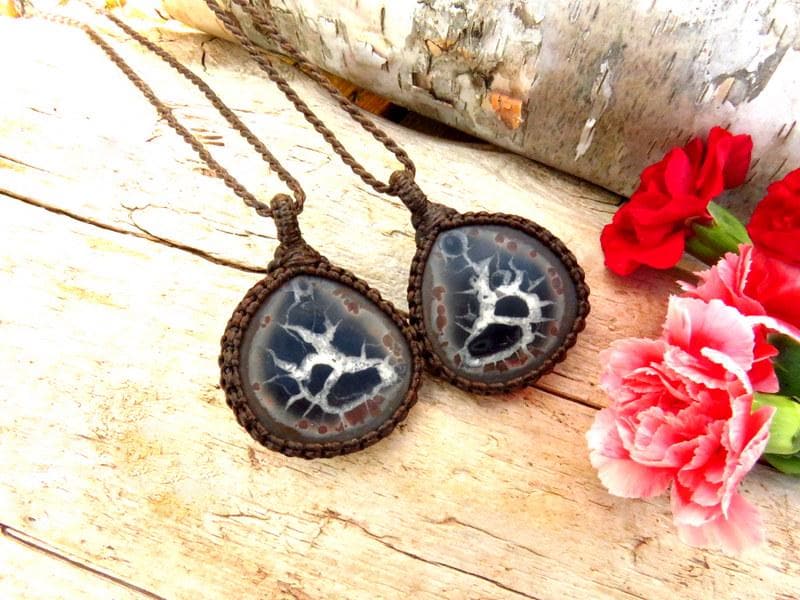 Septarian Necklace Set, Septarian Geode