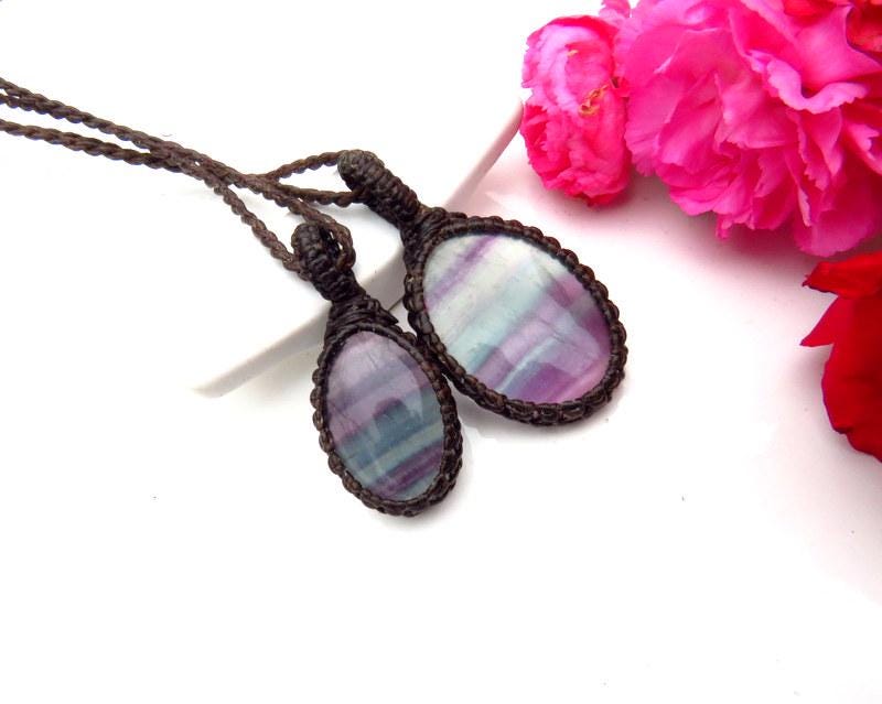 Fluorite necklace set, layering necklace