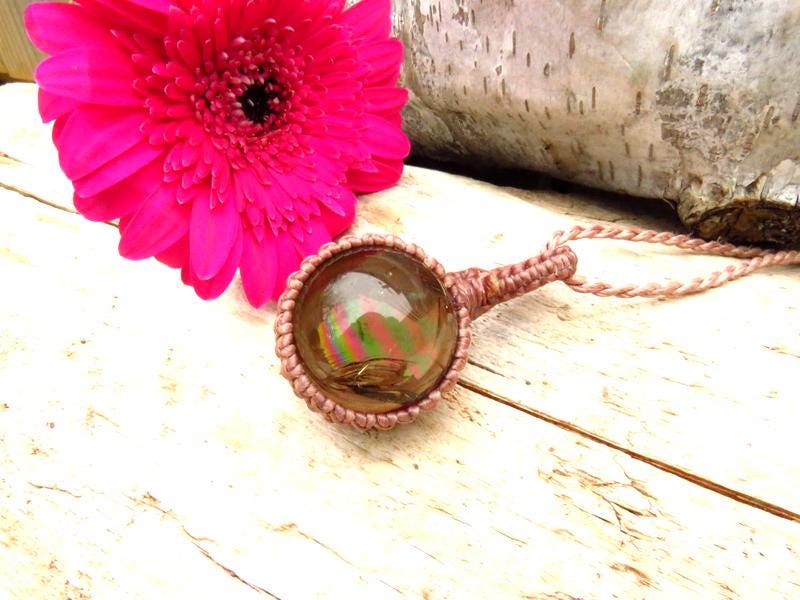 Smokey Quartz crystal necklace, macrame necklace