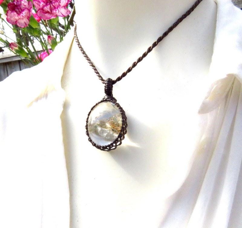 Christmas gift ideas, Lodolite crystal necklace