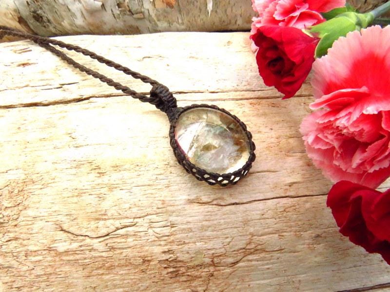 Christmas gift ideas, Lodolite crystal necklace