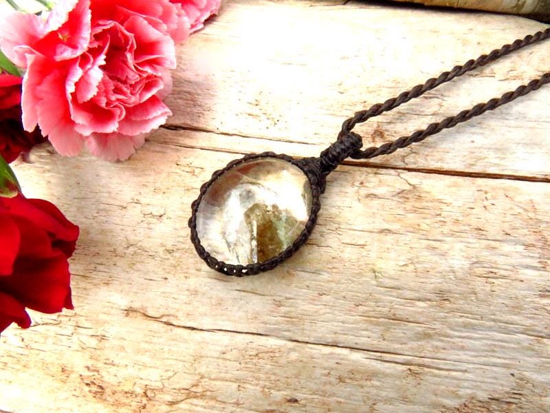 Christmas gift ideas, Lodolite crystal necklace