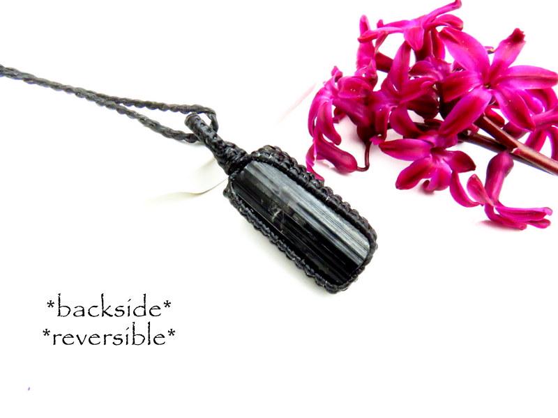 Black Tourmaline Crystal necklace, black tourmaline healing crystal pendant