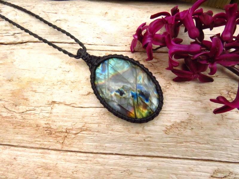 Rainbow Labradorite necklace, christmas gift ideas