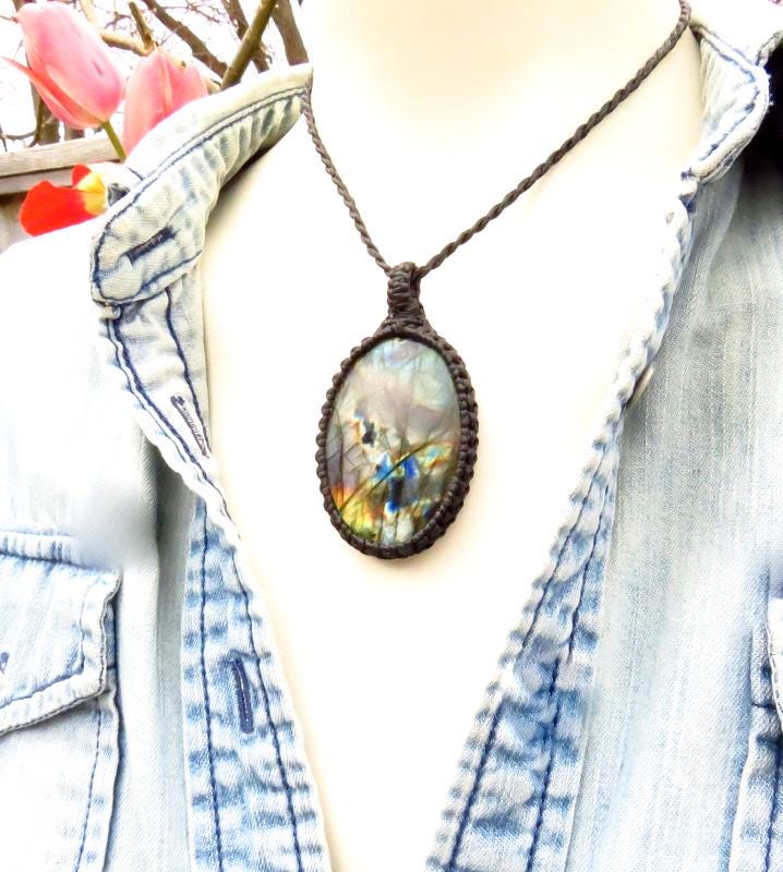Rainbow Labradorite necklace, christmas gift ideas