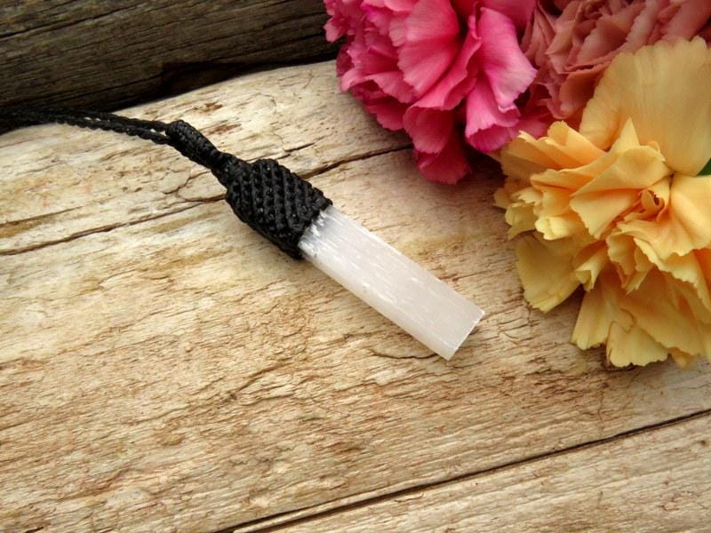 Gifts for her, Magical Selenite crystal necklace