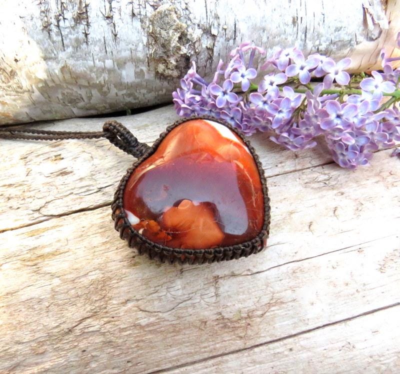 Self gift, Carnelian heart pendant necklace