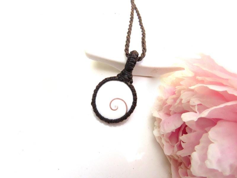 Shiva eye shell macrame necklace, unique gifts for teens