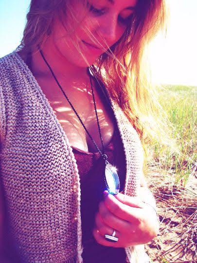 Faceted Quartz Necklace, macrame necklace