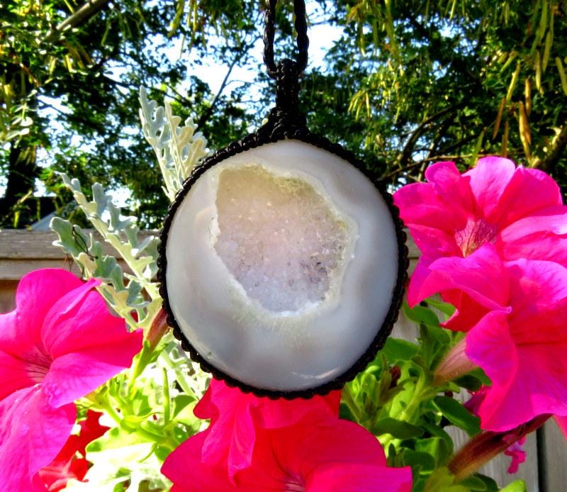 Agate Druzy Necklace, Christmas gift