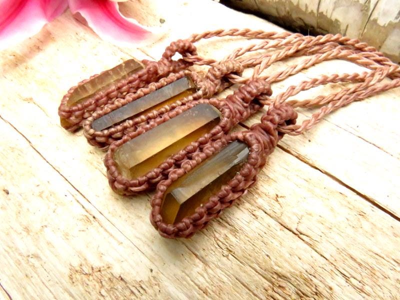 Natural Zambian Citrine crystal necklace, november birthstone