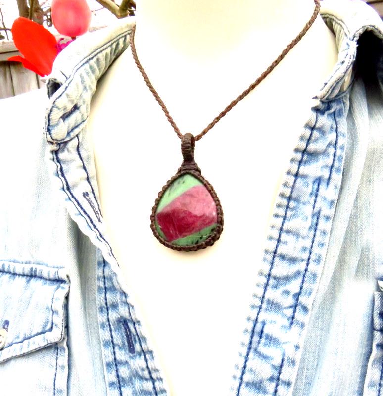 Ruby Zoisite Necklace, grief gifts