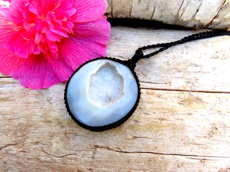 Agate Druzy Necklace, Christmas gift