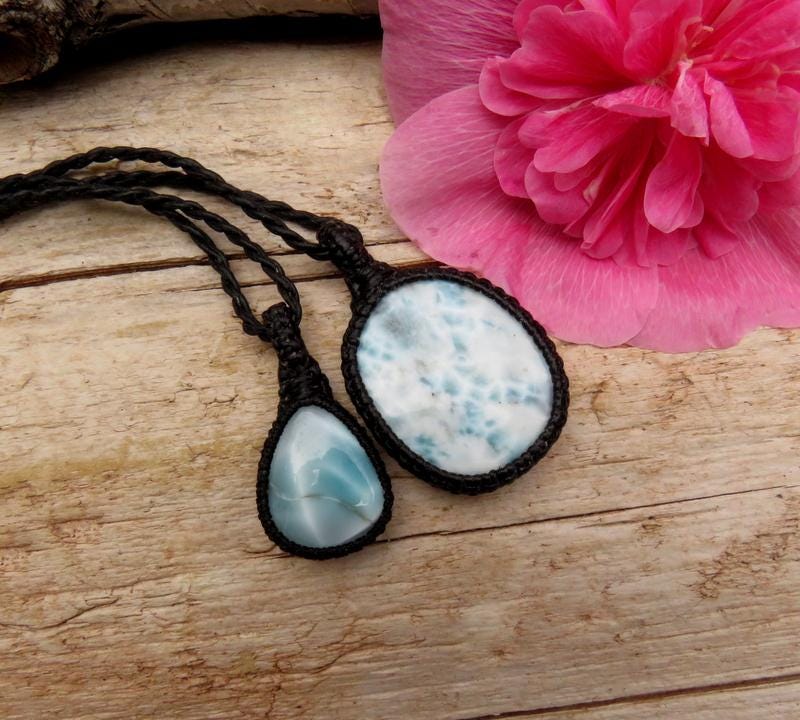 Larimar stacking necklace set, layered necklace