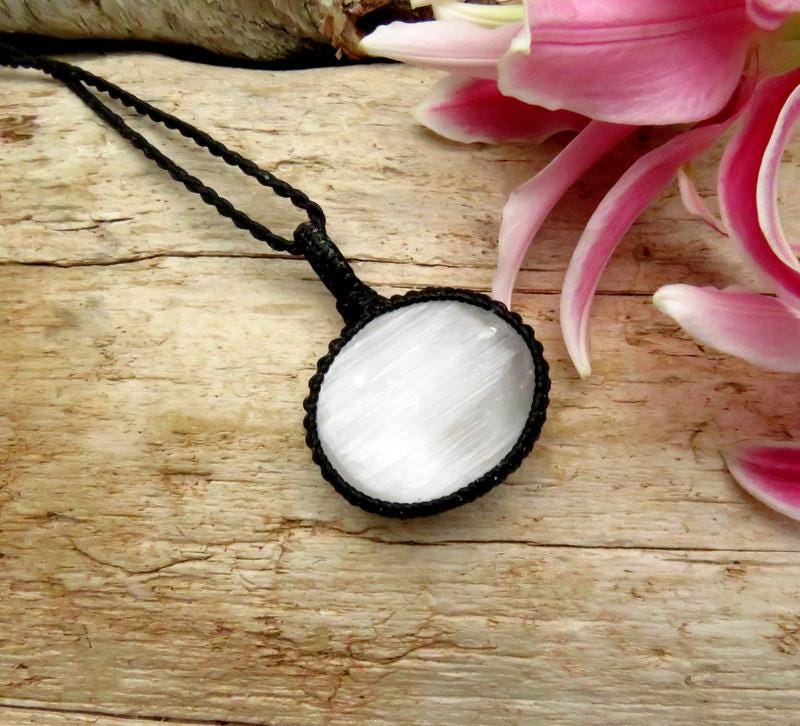 Selenite crystal necklace, gift ideas for the zen seeker