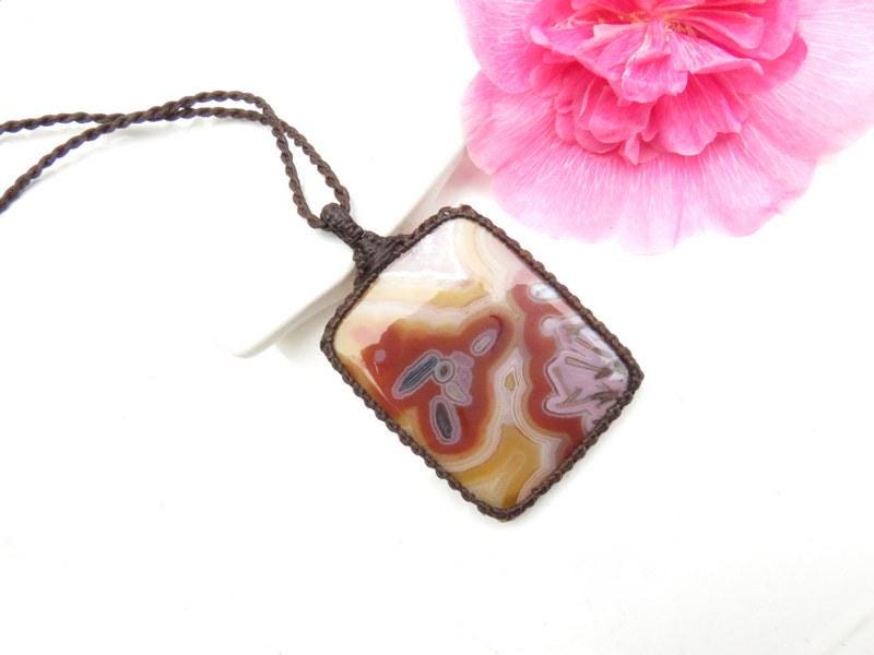 Christmas gift ideas, Turkish Psuedomorpth Agate pendant necklace