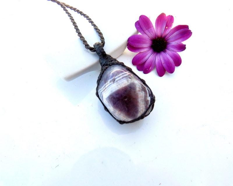 Dream Amethyst macrame necklace, gift ideas for graduation