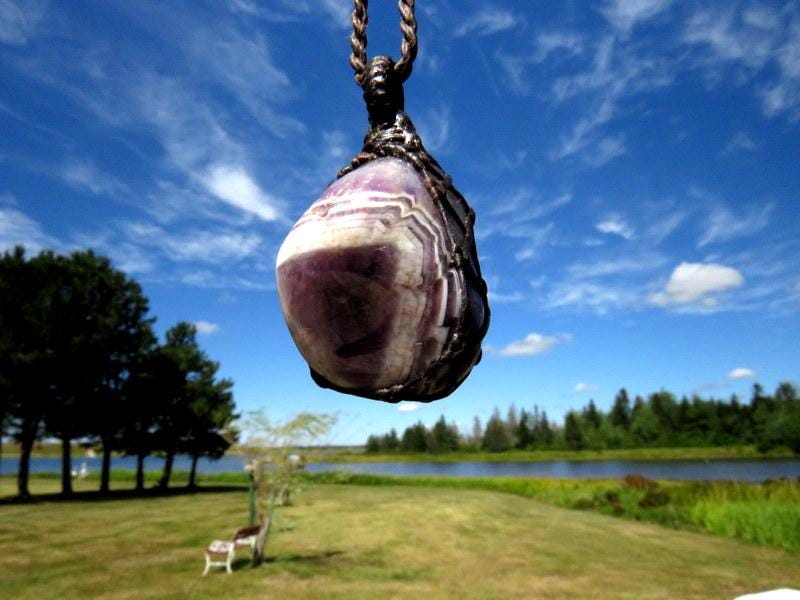 Dream Amethyst macrame necklace, gift ideas for graduation