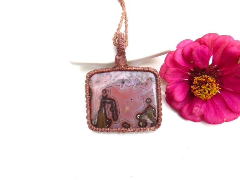 Chistmas gift ideas, Turkish Agate Macrame Necklace