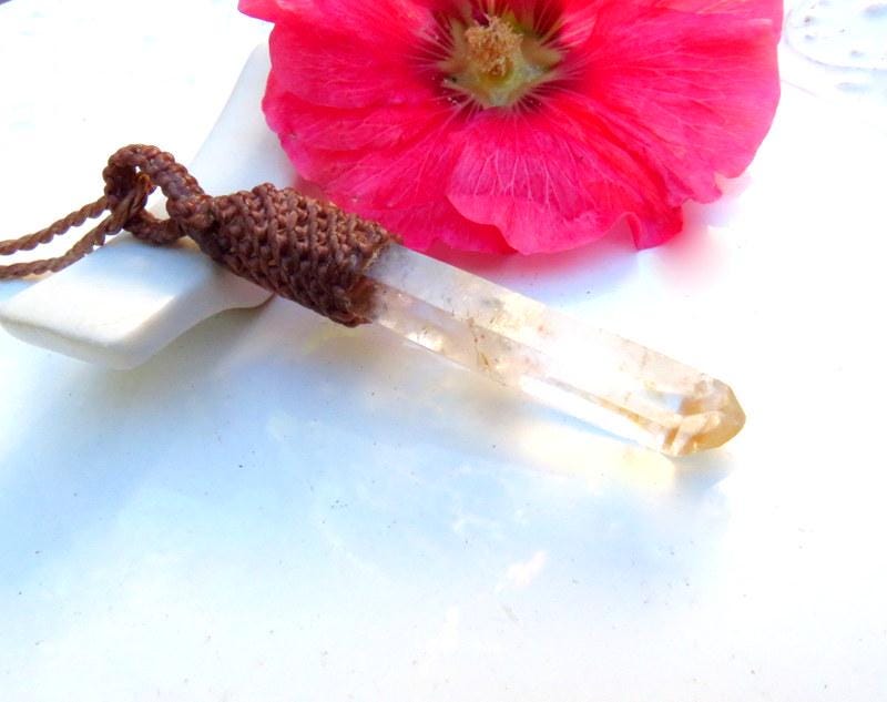 Lemurian Quartz crystal necklace, Empath crystals