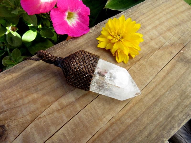 Fire and Ice Quartz crystal necklace, quartz crystal necklace