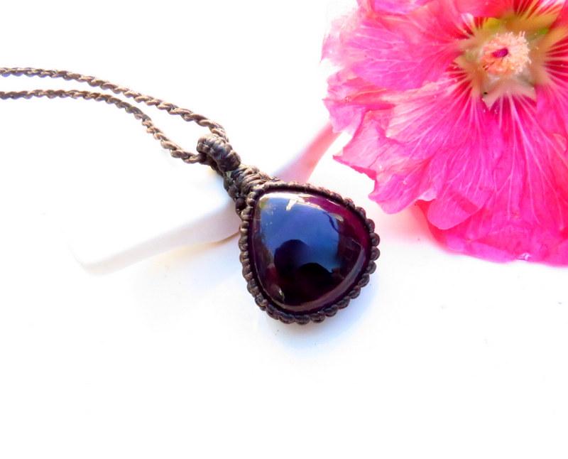 RESERVED FOR ALLISON, Amethyst teardrop gemstone necklace