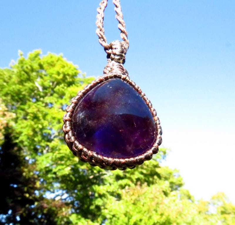 RESERVED FOR ALLISON, Amethyst teardrop gemstone necklace